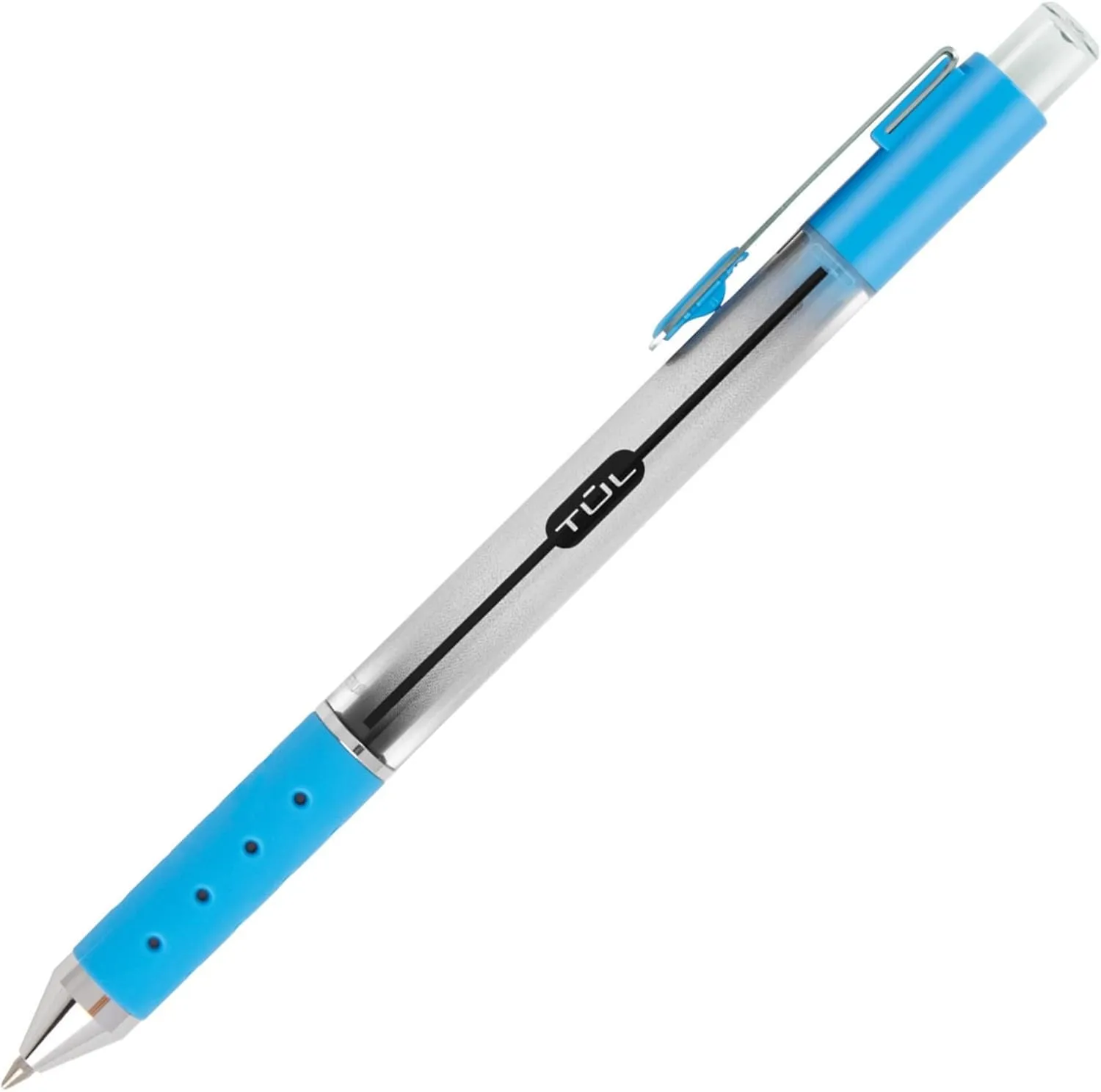 TUL GL Series Retractable Gel Pens, 0.5 mm Fine, Silver Barrel, Assorted Bright Inks, Pack of 8