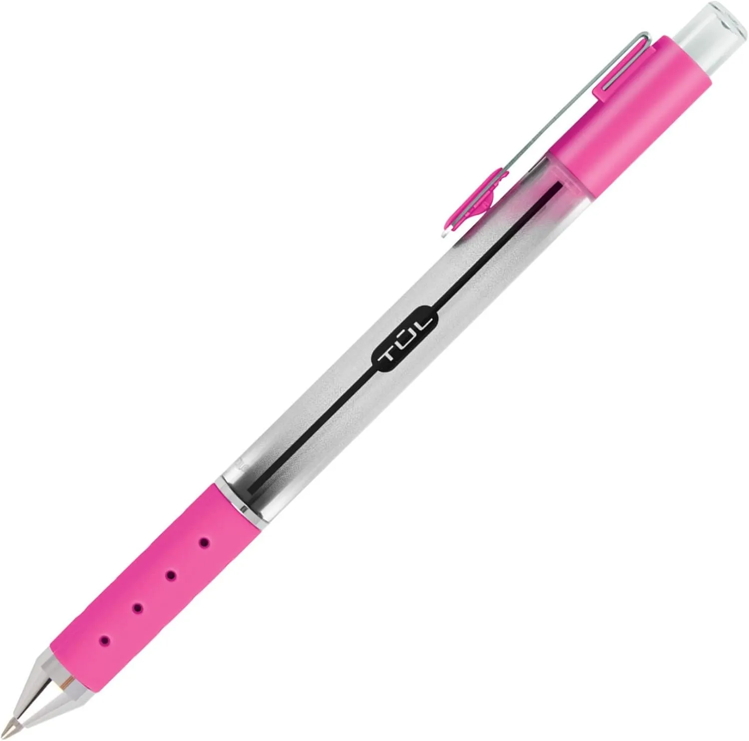 TUL GL Series Retractable Gel Pens, 0.5 mm Fine, Silver Barrel, Assorted Bright Inks, Pack of 8