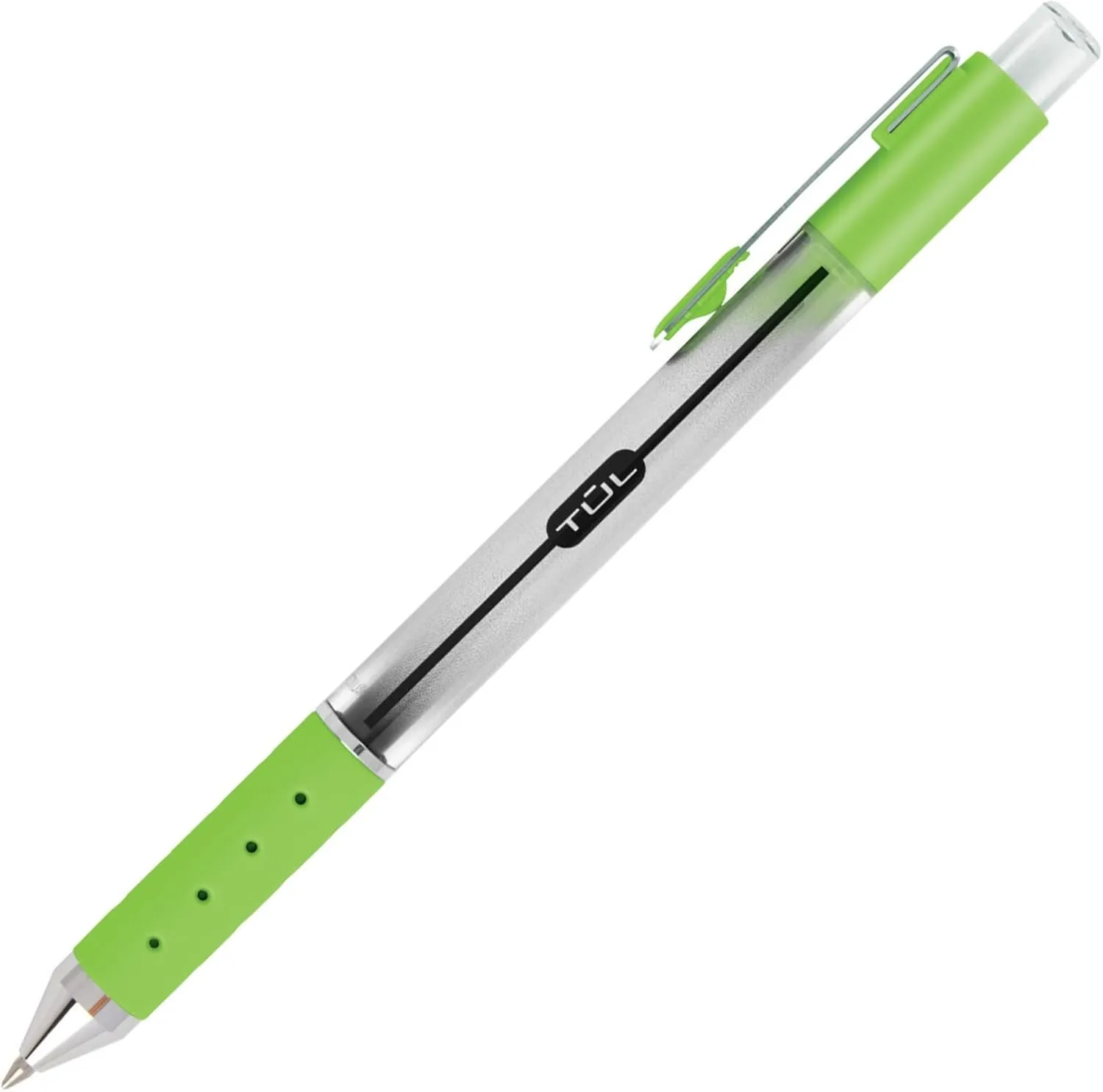 TUL GL Series Retractable Gel Pens, 0.5 mm Fine, Silver Barrel, Assorted Bright Inks, Pack of 8