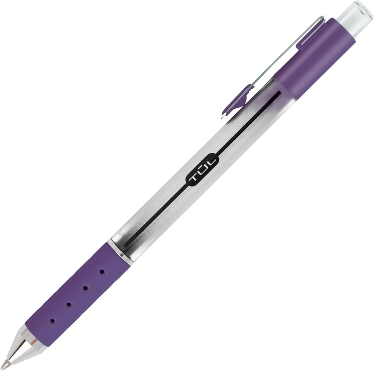TUL GL Series Retractable Gel Pens, 0.5 mm Fine, Silver Barrel, Assorted Bright Inks, Pack of 8