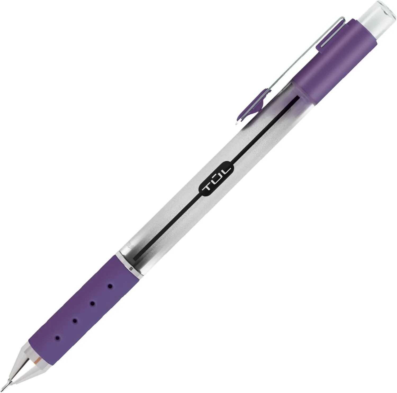 TUL Retractable Gel Pens, Needle Point, 0.5 mm, Gray Barrel, Assorted Bright Ink Colors, Pack Of 8
