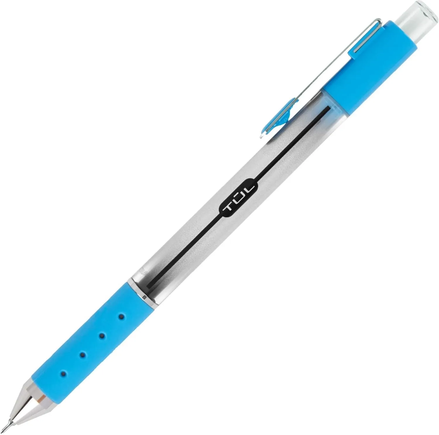 TUL Retractable Gel Pens, Needle Point, 0.5 mm, Gray Barrel, Assorted Bright Ink Colors, Pack Of 8