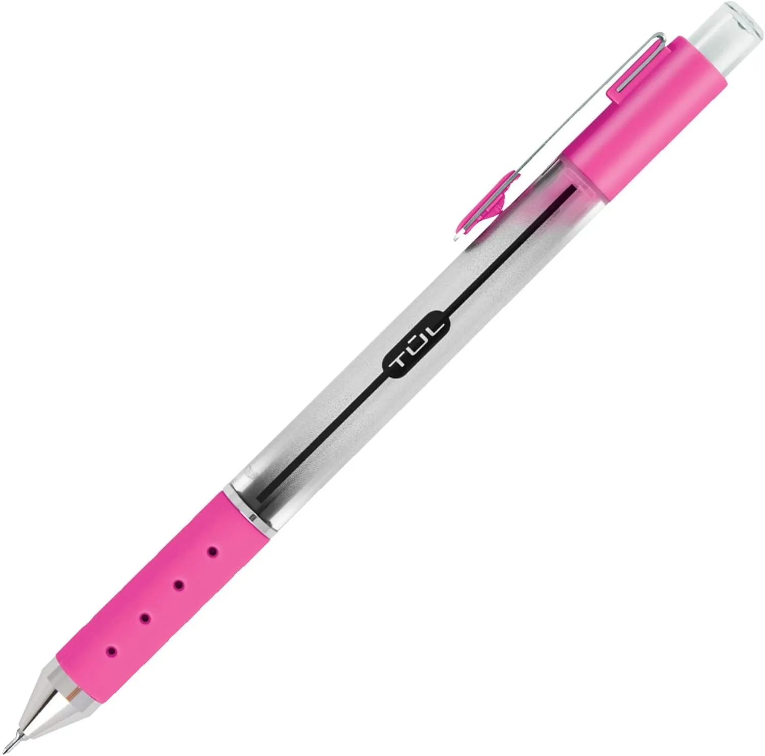 TUL Retractable Gel Pens, Needle Point, 0.5 mm, Gray Barrel, Assorted Bright Ink Colors, Pack Of 8