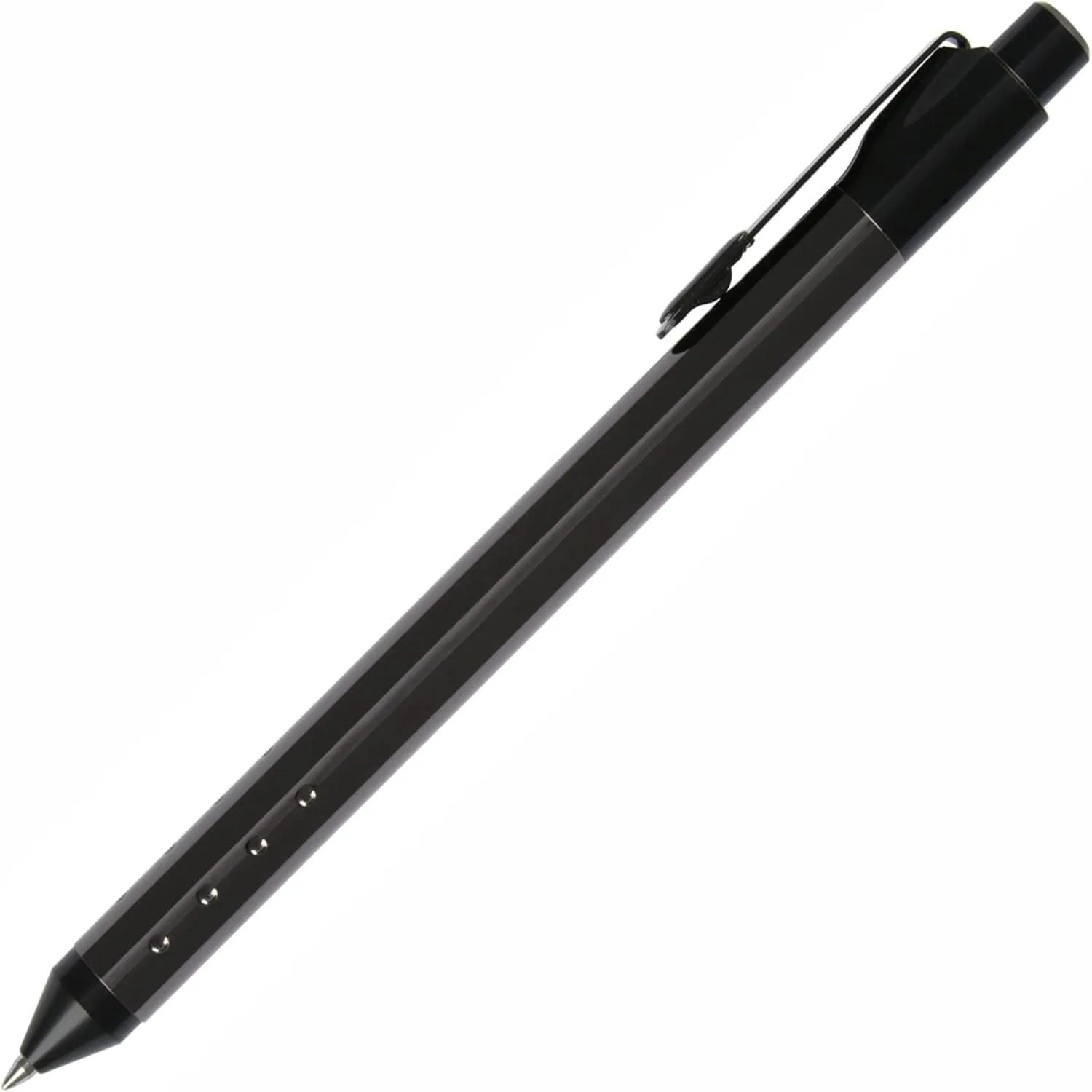 TUL Fine Writing Solid Metal Barrel Retractable Gel Pen with 2 Refills, Medium Point, 0.7 mm, Gunmetal Barrel, Black & Blue Inks