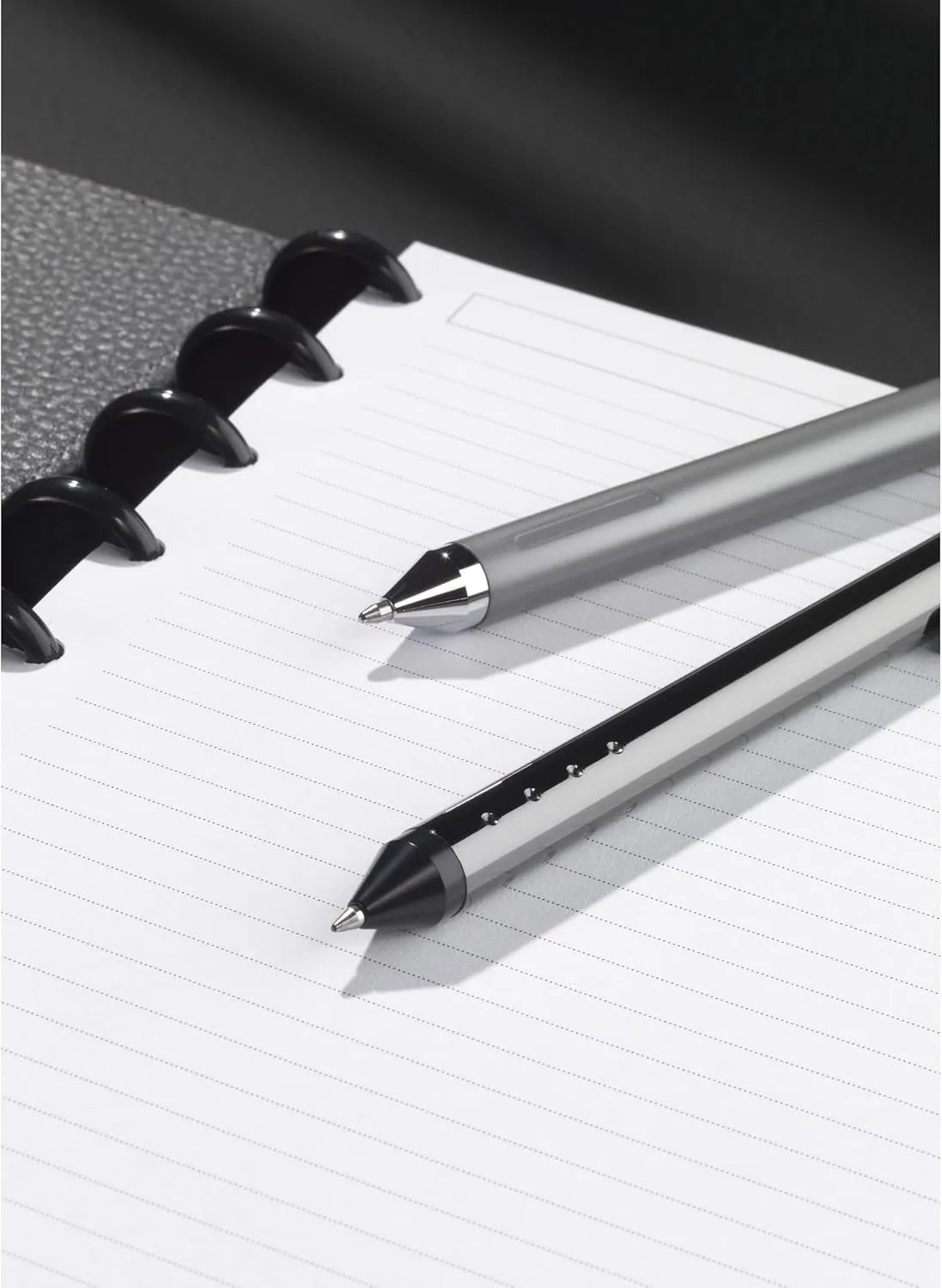 TUL Fine Writing Solid Metal Barrel Retractable Gel Pen with 2 Refills, Medium Point, 0.7 mm, Gunmetal Barrel, Black & Blue Inks