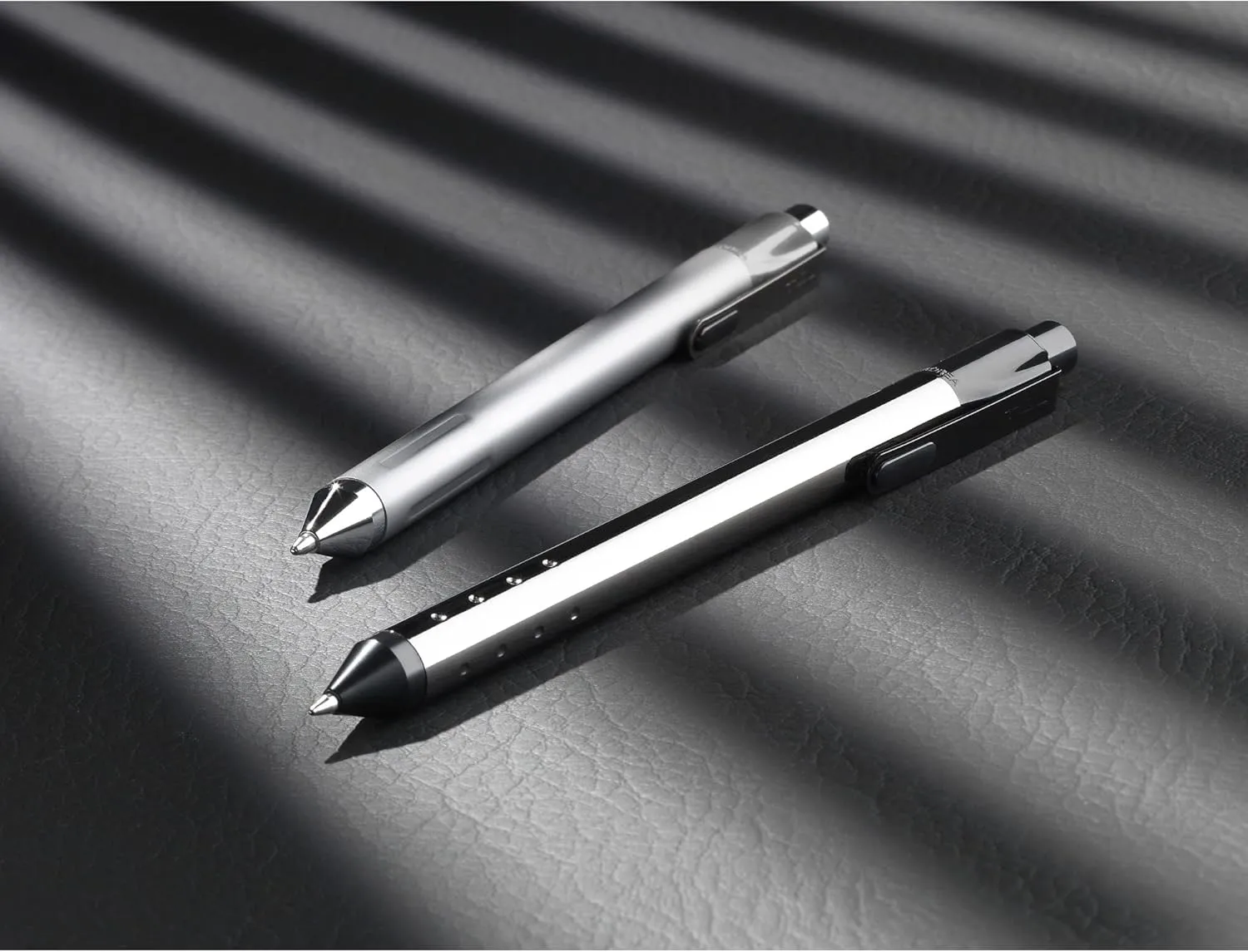TUL Fine Writing Solid Metal Barrel Retractable Gel Pen with 2 Refills, Medium Point, 0.7 mm, Gunmetal Barrel, Black & Blue Inks