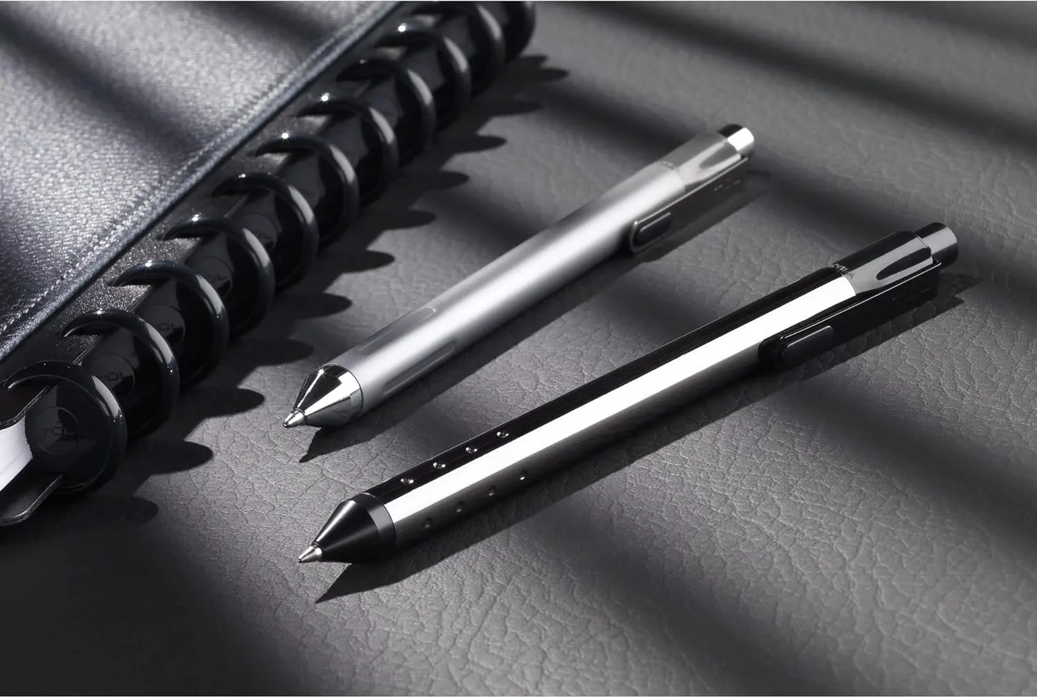 TUL Fine Writing Solid Metal Barrel Retractable Gel Pen with 2 Refills, Medium Point, 0.7 mm, Gunmetal Barrel, Black & Blue Inks