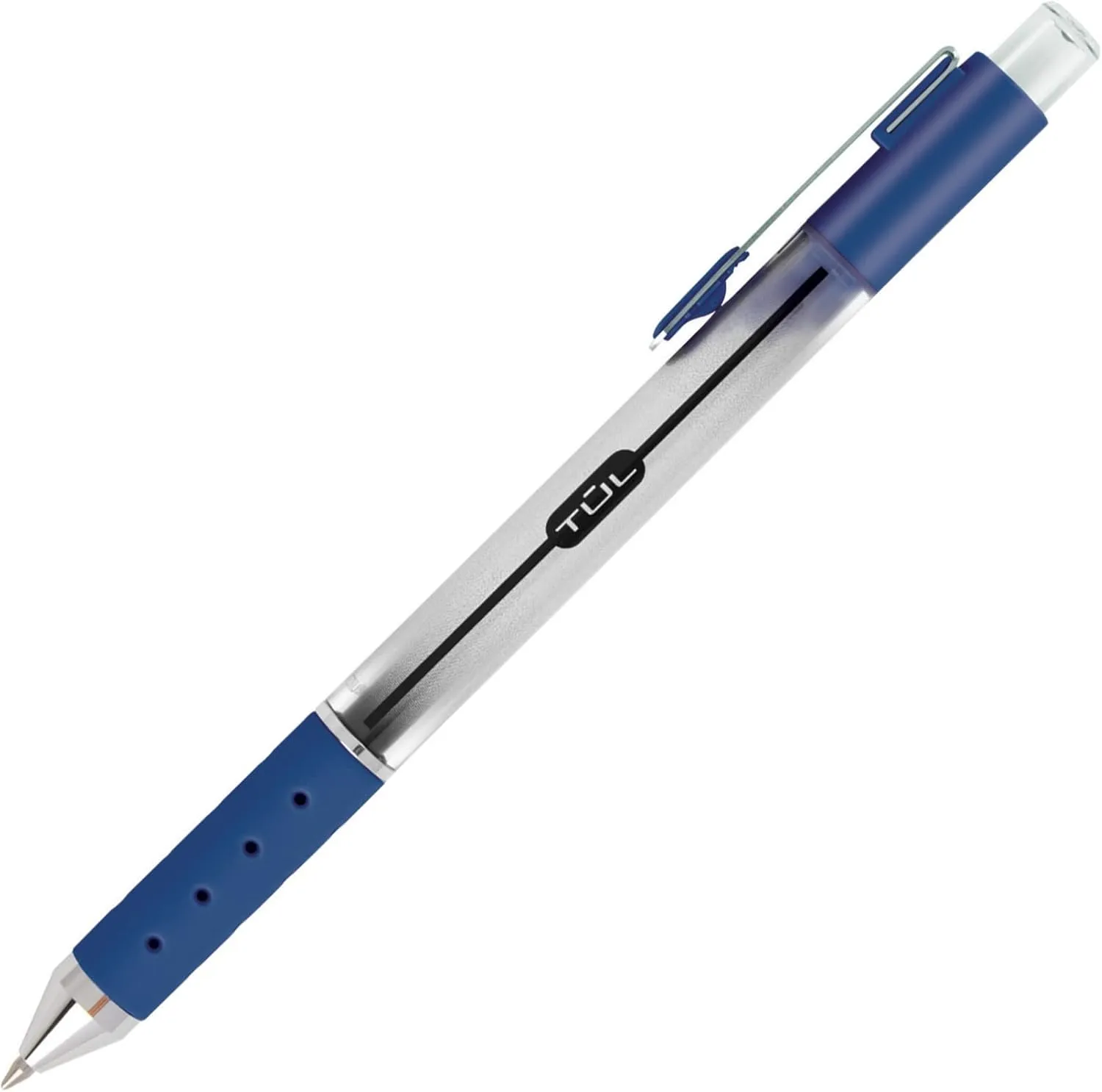 TUL Retractable Gel Pens, 0.7 mm Medium Point, Silver Barrel, Assorted Inks, Pack of 8