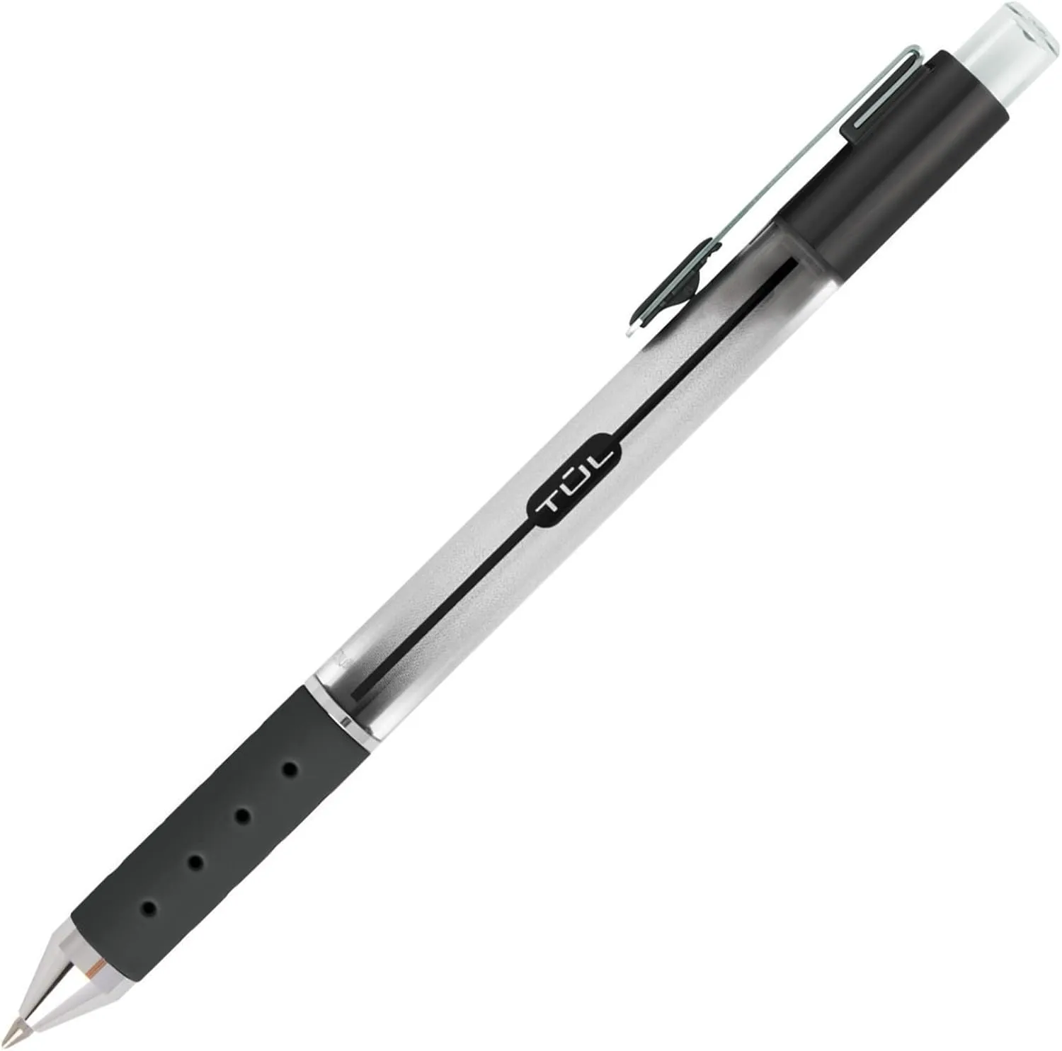 TUL Retractable Gel Pens, 0.7 mm Medium Point, Silver Barrel, Assorted Inks, Pack of 8