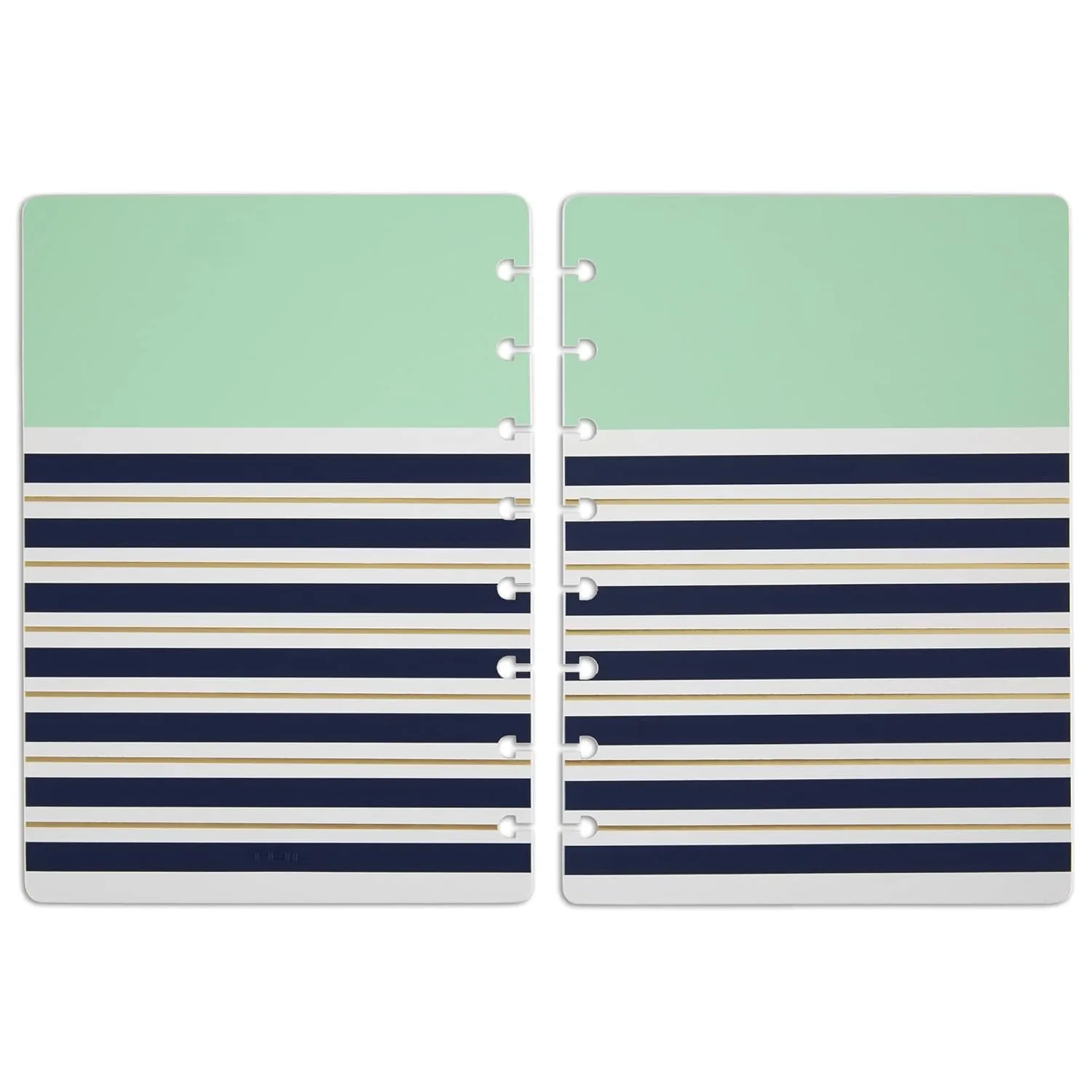 TUL® Discbound Notebook Covers, Junior Size, Mint Stripes, Pack of 2 Covers