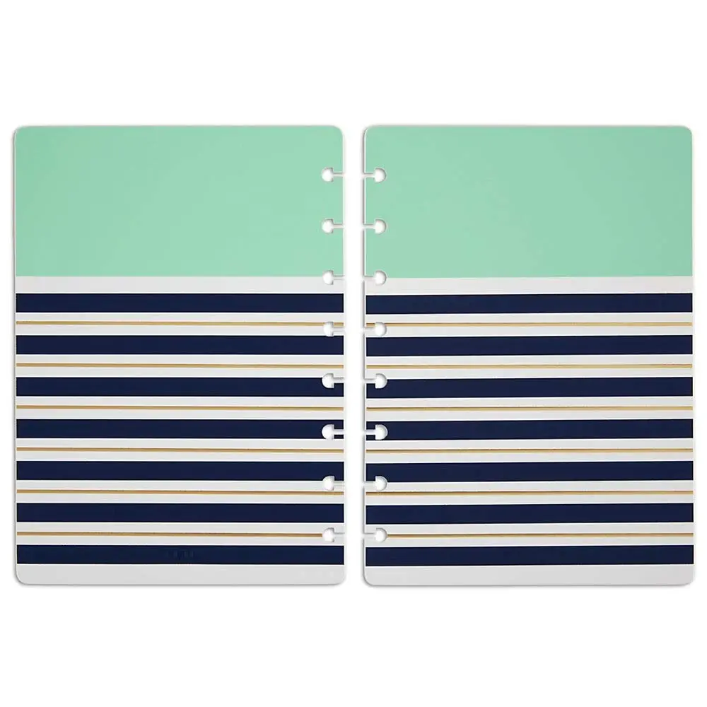 TUL® Discbound Notebook Covers, Junior Size, Mint Stripes, Pack of 2 Covers