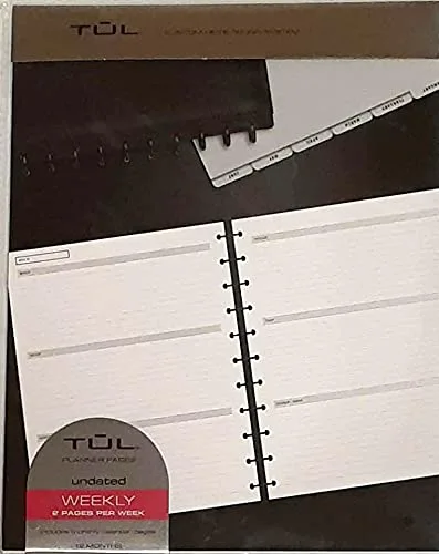 TUL Discbound Undated Weekly/Monthly Refill Pages, Letter Size, 68 Sheets