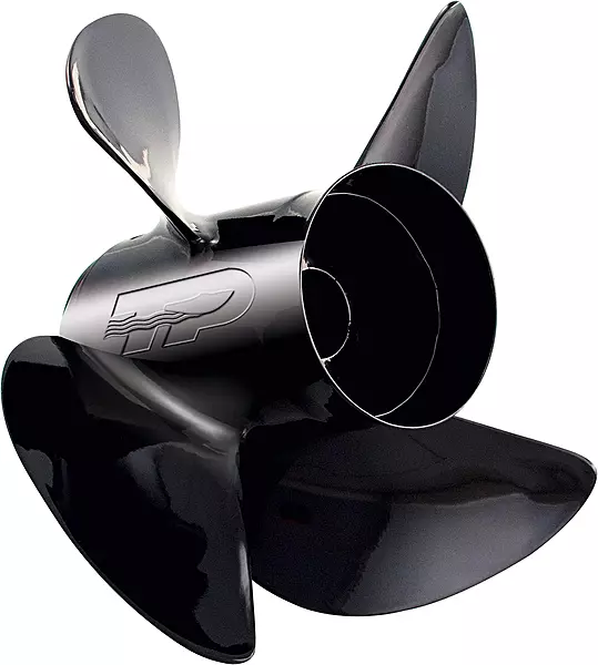 Turning Point Propellers 21431730 Hustler 4-Blade Aluminum Propeller for 40-150 HP Engines with 4.25" Gearcase