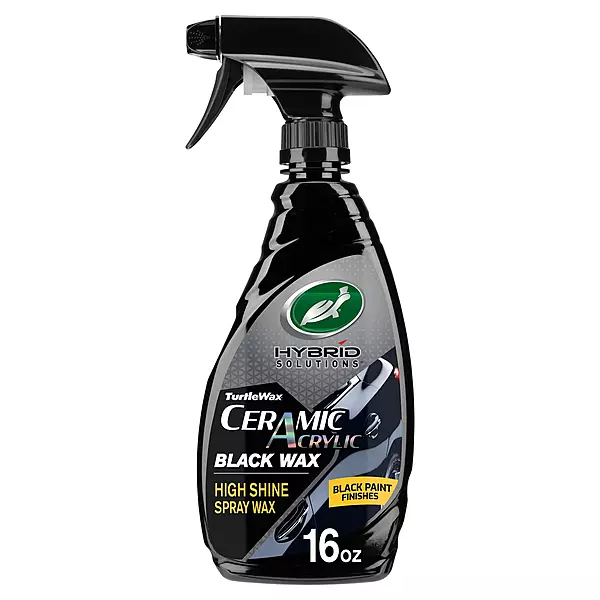 Turtle Wax Hybrid Solutions Ceramic Acrylic Black Car Wax Spray, Restores Apperance of Black Car Paint, Ceramic Coating Protection, Extreme Water Beading, High Gloss Shine, 16 oz (Pack of 1)