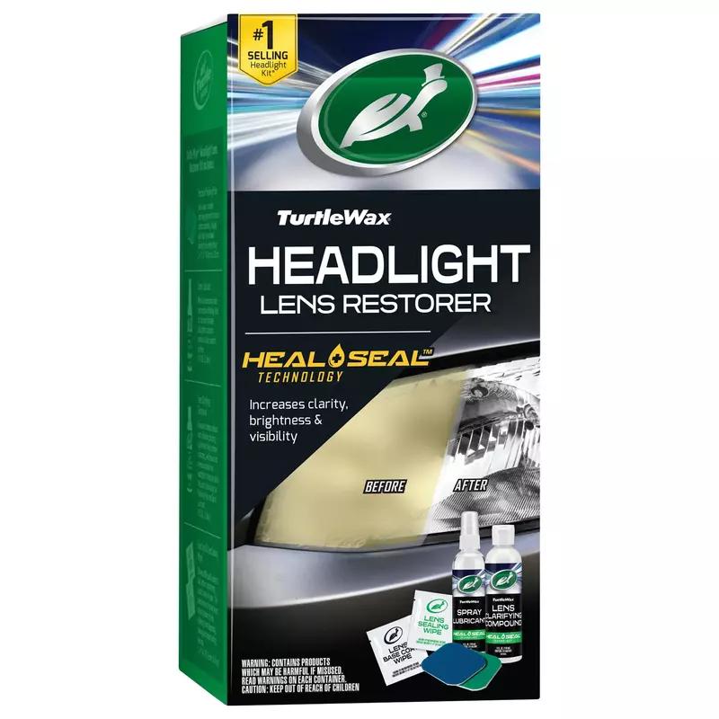 Turtle Wax Headlight Restoration Kit, Removes Oxidation and Yellowing, Restores to Like-New Condition