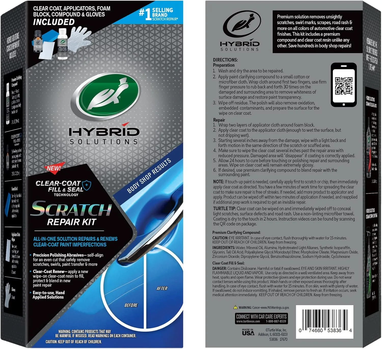 Turtle Wax 53836 Hybrid Solutions Scratch Repair Kit – Car Scratch Remover & Restorer