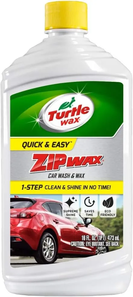 Turtle Wax T-75A Zip Wax Car Wash and Wax - 16 Fl Oz., Clear (Pack of 1)