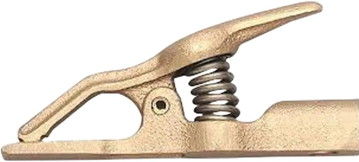 1 Inch Jaw Opening, 2 Inch Jaw Depth, 200 Amp Rating, Copper Alloy Flat Jaw Welding Ground Clamp