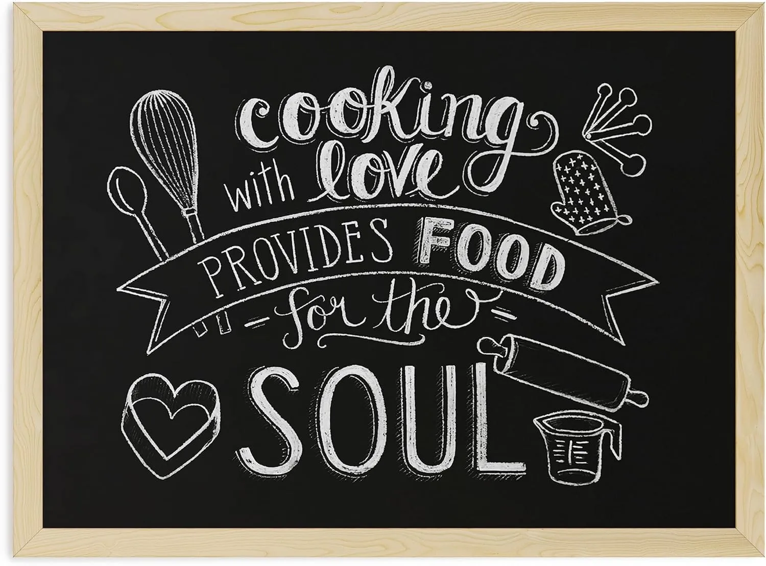 U Brands Chalkboard, 24in X 18in, Birch Wood Frame, Actual Size 23in X 17in (310U00-01)