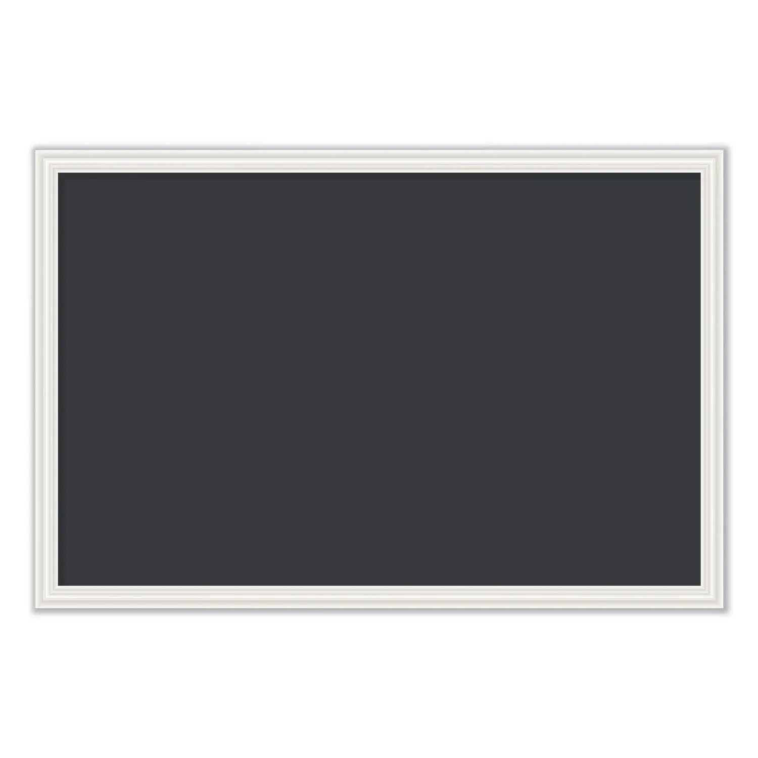 Magnetic Chalkboard with Decor Frame 30 x 20 Black Surface White Wood Frame