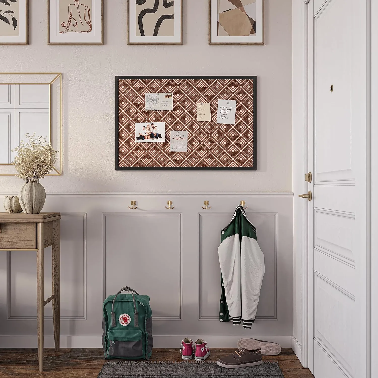 U BRANDS Fashion Cork Bulletin Board, Black Wood Frame