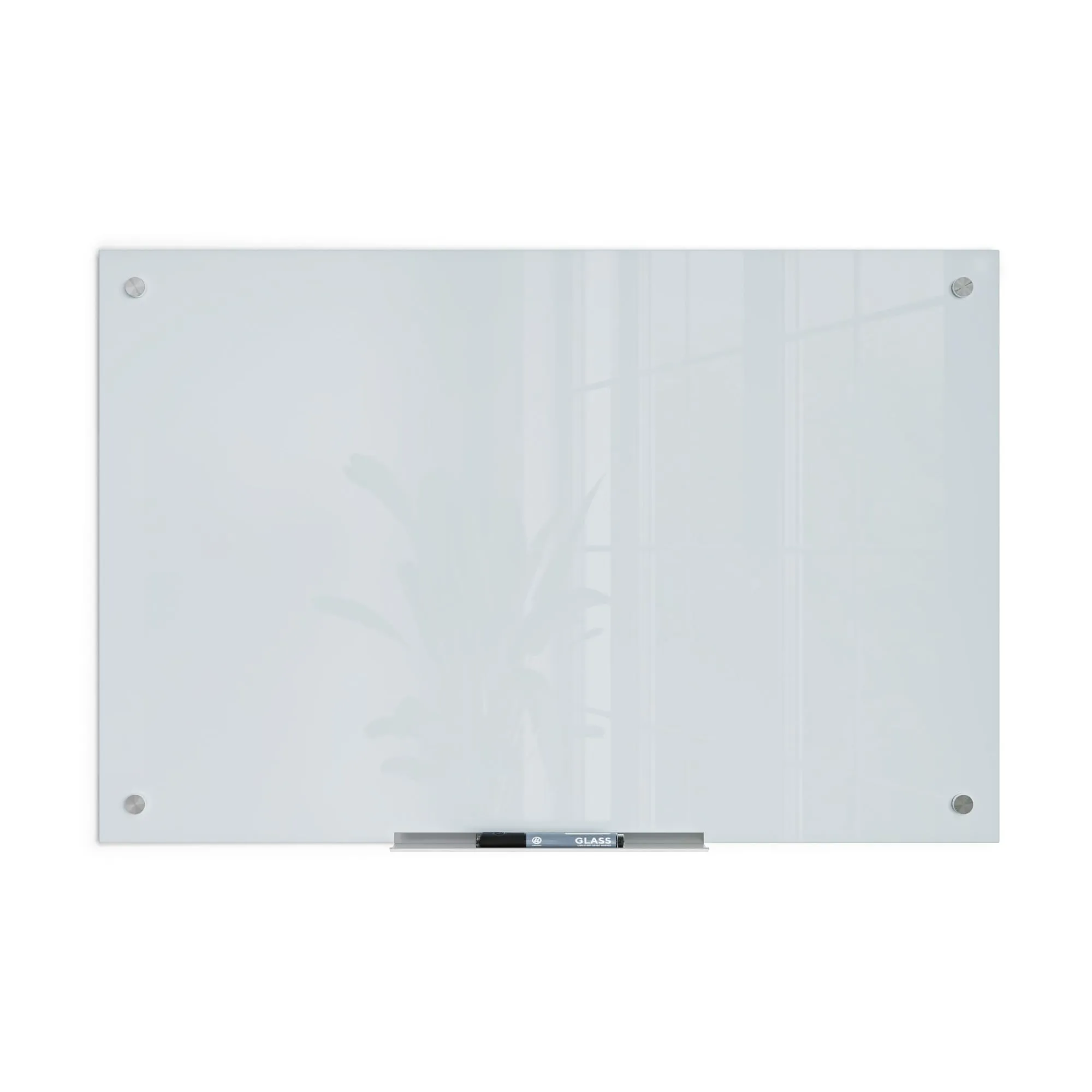 U BRANDS Glass Dry Erase Board, White Frosted Surface, Frameless