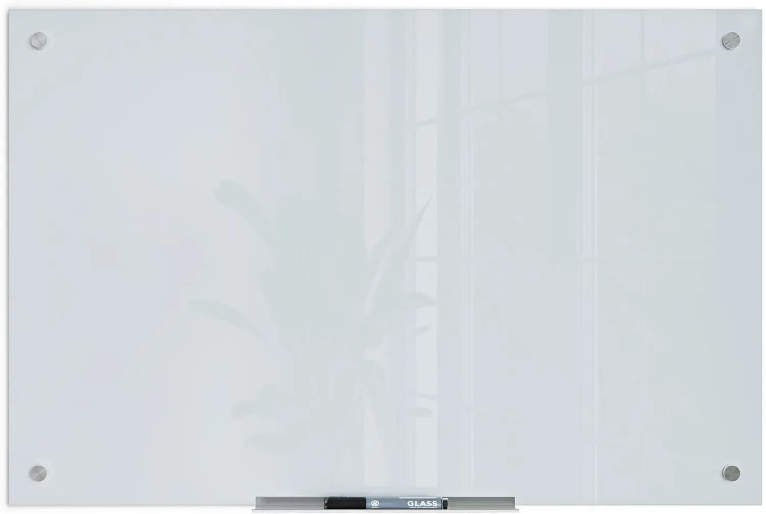 U BRANDS Glass Dry Erase Board, White Frosted Surface, Frameless