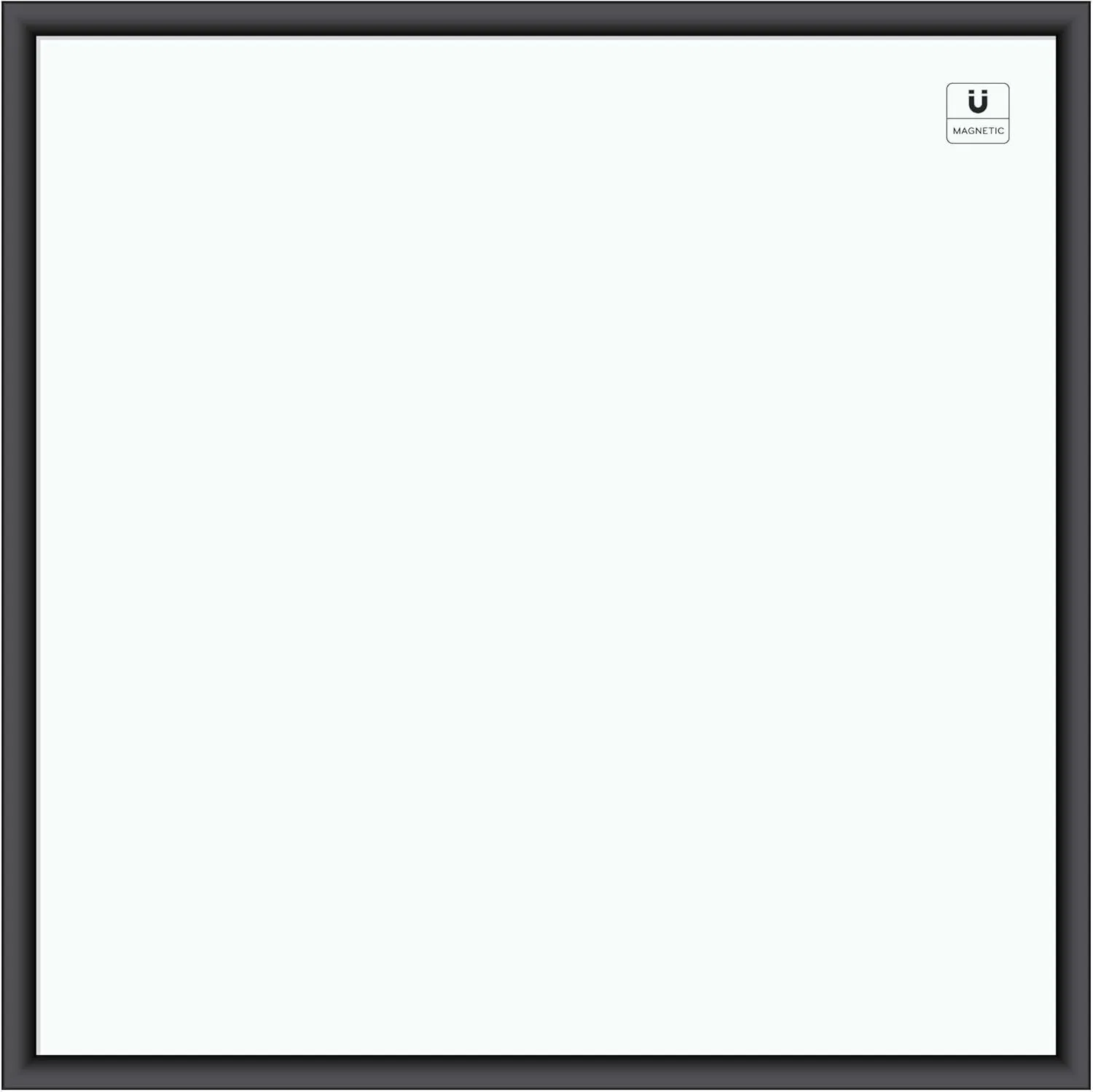 U Brands Magnetic Dry-Erase Board, 35in x 35in, Black Wood Frame