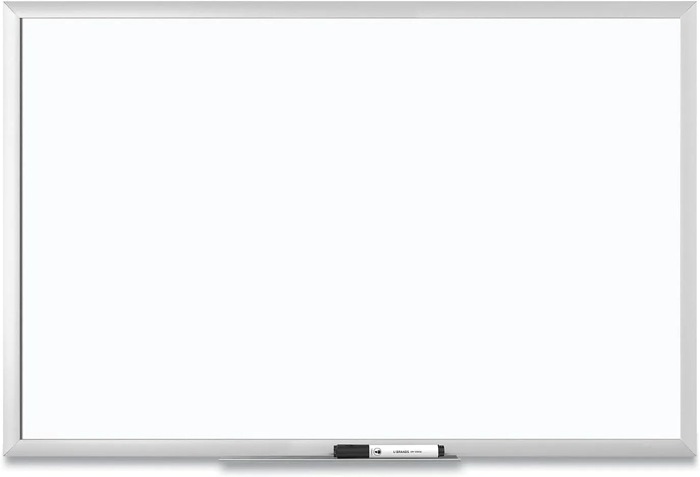 U BRANDS Melamine Non-Magnetic Dry-Erase Board, Silver Aluminum Frame