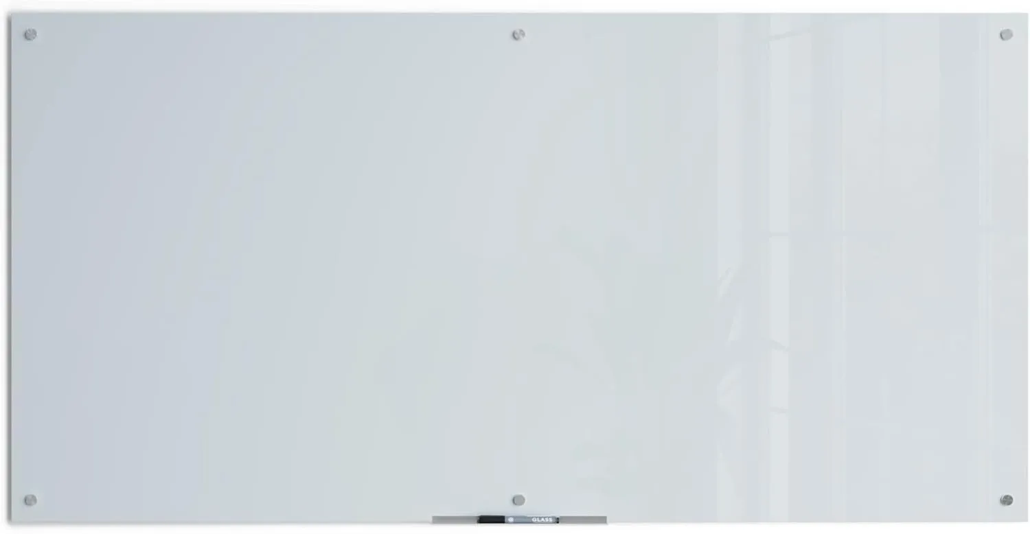 U BRANDS Glass Dry Erase Board, White Frosted Surface, Frameless
