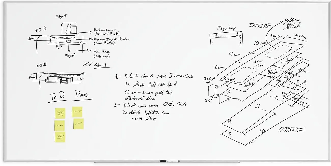 U Brands Magnetic Dry-Erase Board, 96in X 48in, Silver Aluminum Frame, Actual Size 95in X 47in (2891U00-01)