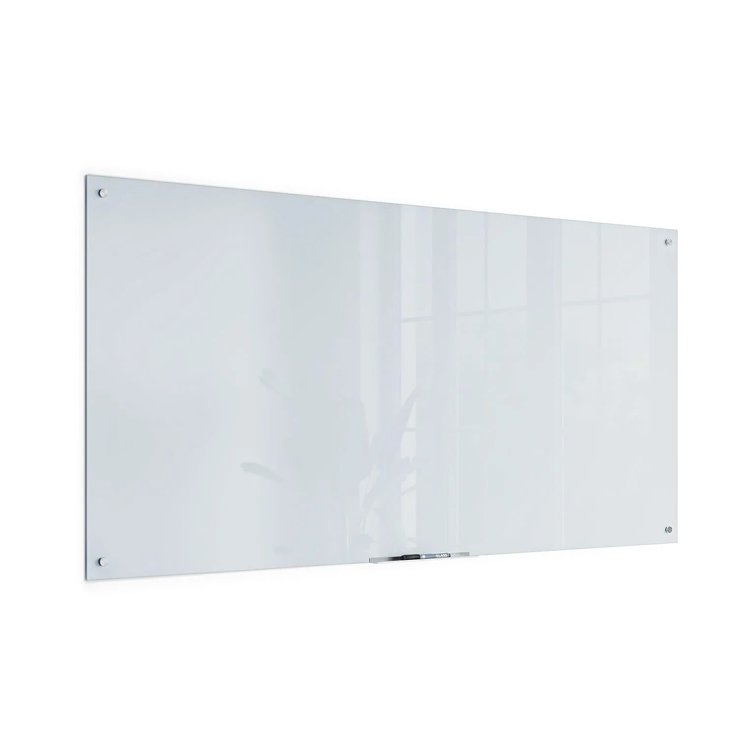 U BRANDS Magnetic Glass Dry-Erase Board, 72 x 36 in, Frosted White, Frameless