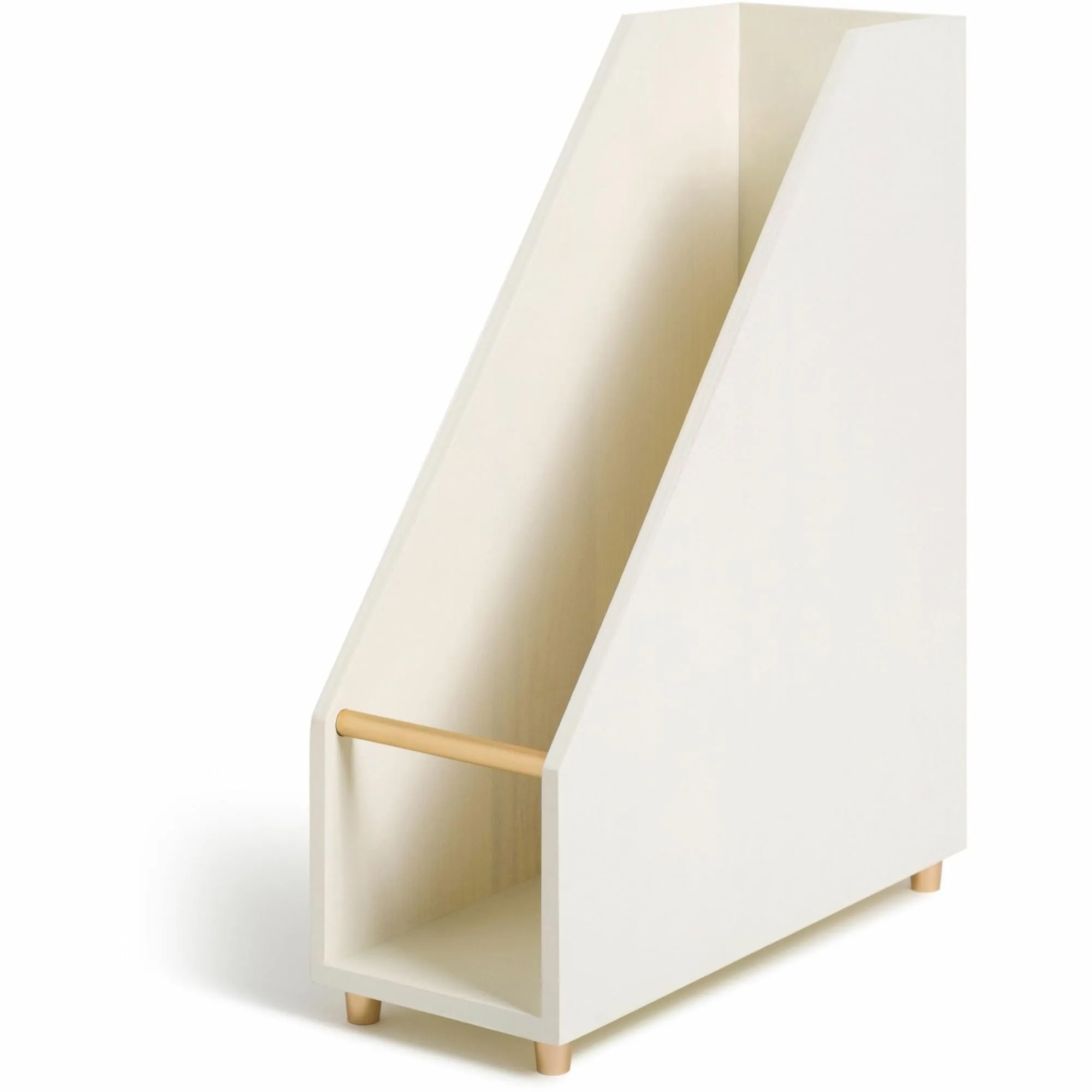 U Brands Juliet Magazine Holder - White & Gold, Pine Wood - 1 Count