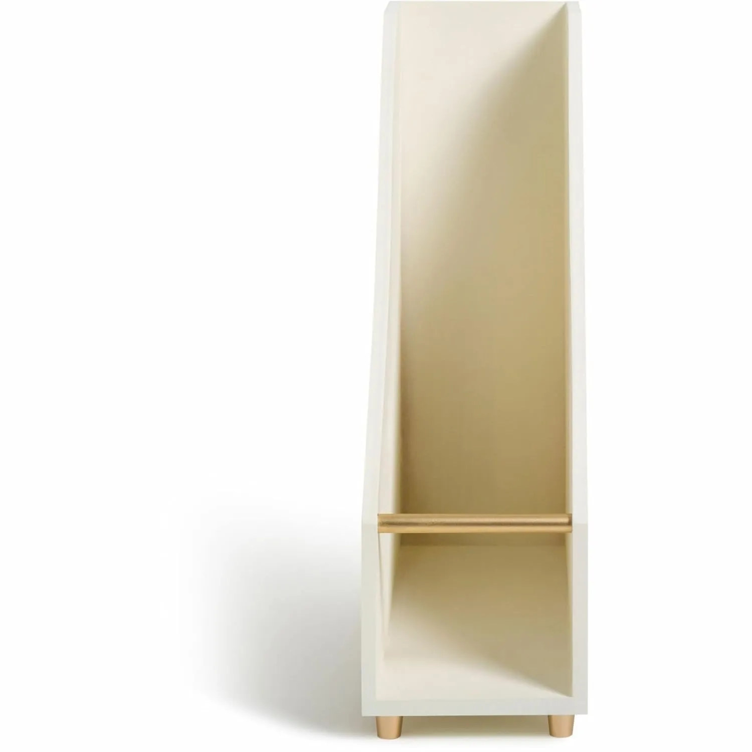 U Brands Juliet Magazine Holder - White & Gold, Pine Wood - 1 Count