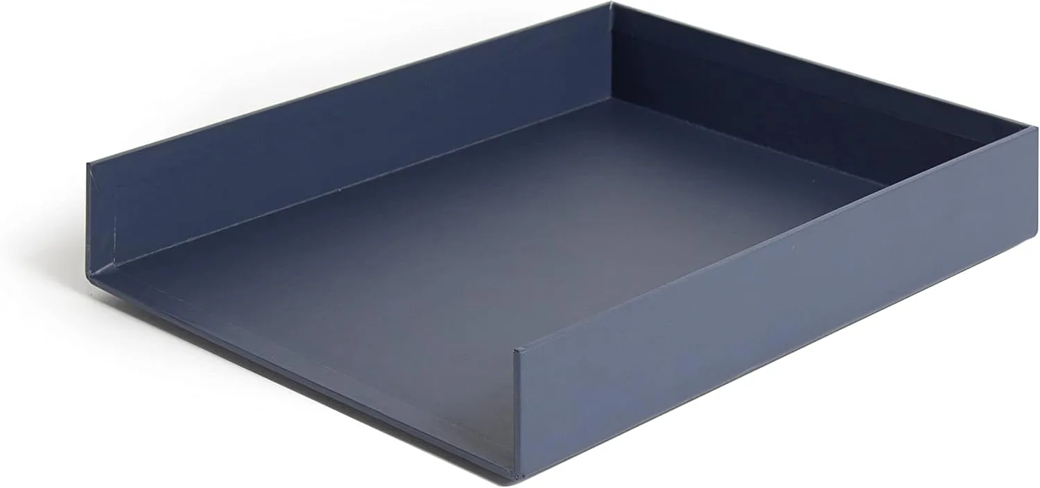 U Brands Paper Wrapped Desk Organization Set, Office Organization Supplies, Solid Navy, 4 Pieces