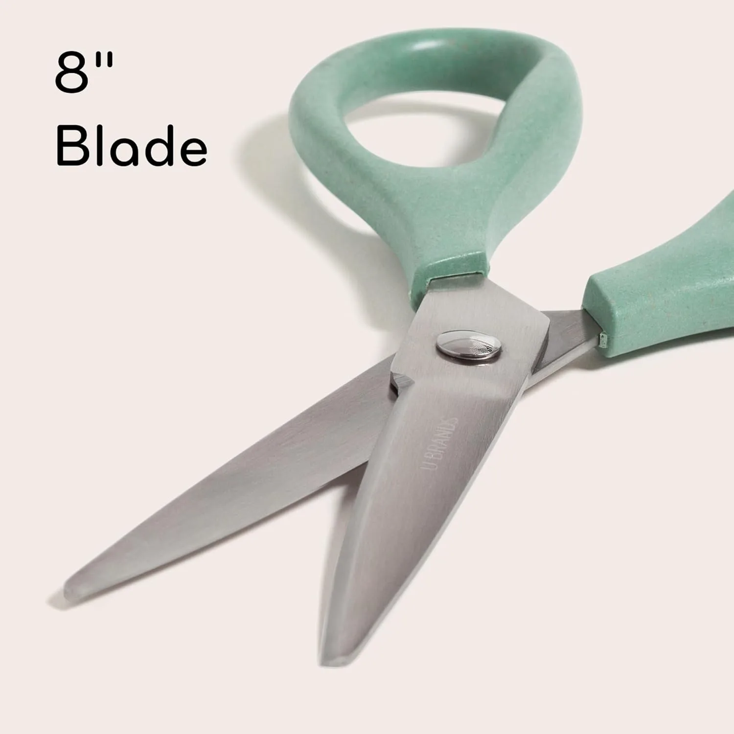 U Brands U-Eco 8" Scissors for Office, Assorted Brights, Patented Concave Blade Technology, Craft Scissor Set