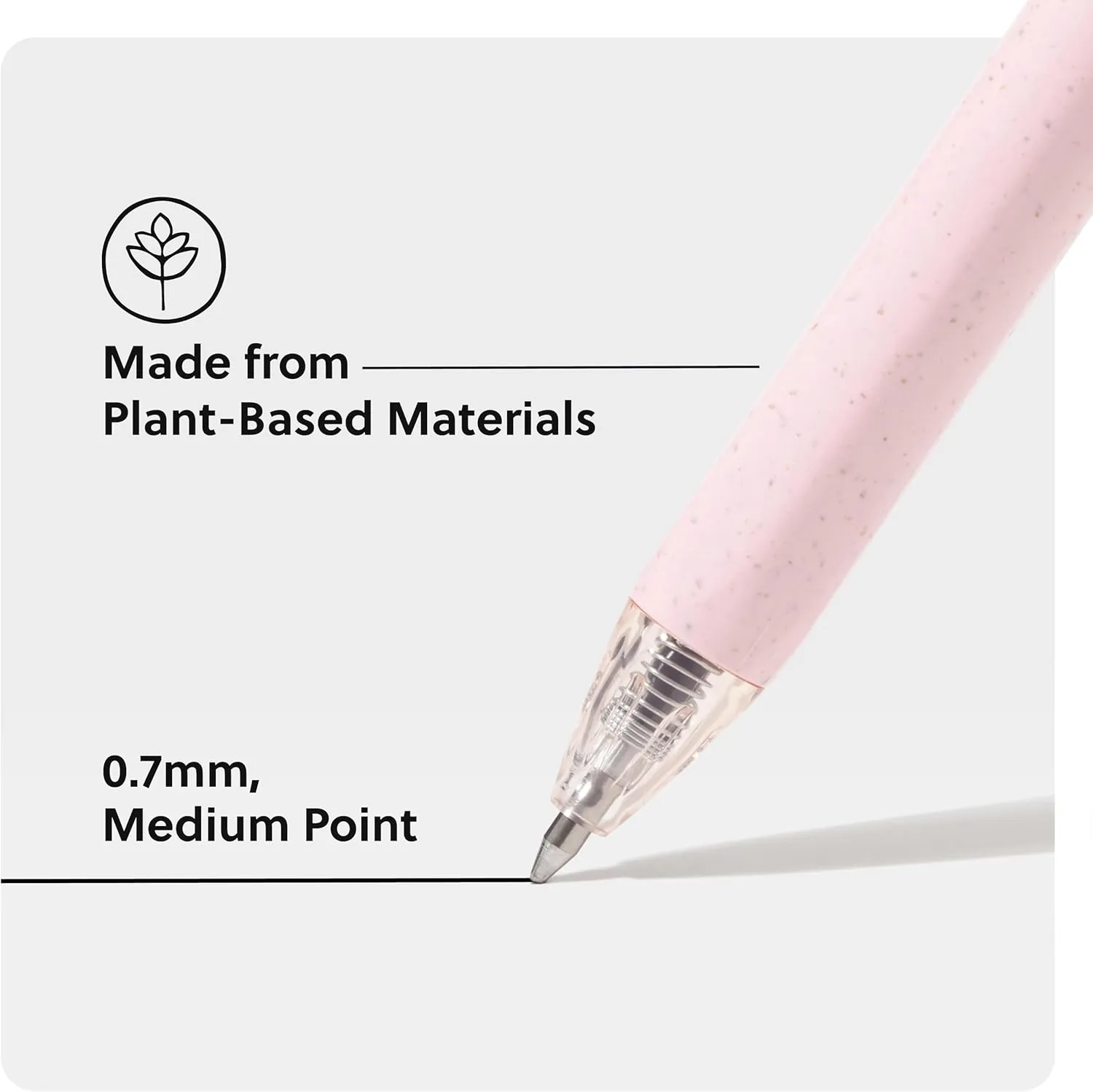 U Brands U-Eco Recycled Gel Click Pens, Set of 12, Pastel Speckle, Medium (0.7 mm) Point, Black Ink 12 Count (Pack of 1)