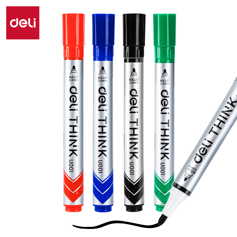 DELI U001 W/BOARD BULLET MKR PKT OF 4PCS