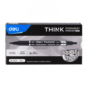 DELI U211 PERM DOUBLE-TIP MARKER BLACK