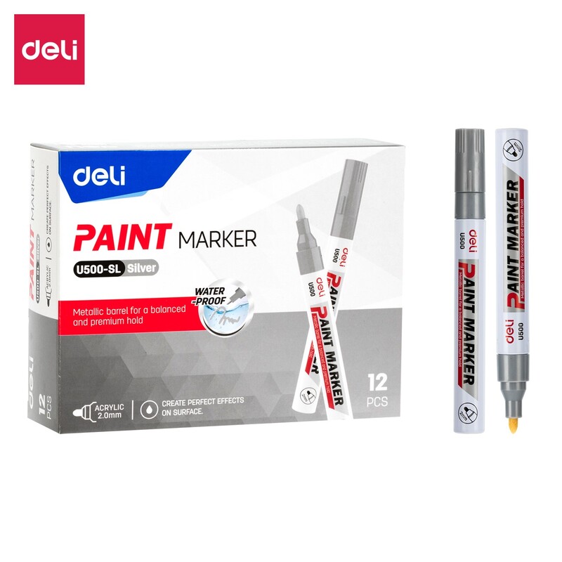 DELI U500-SL PAINT MARKER - SILVER
