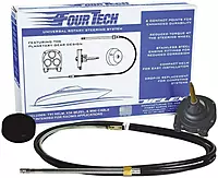 Uflex Fourtech 17' Black Mach Rotary Steering System with Helm, Bezel & Cable