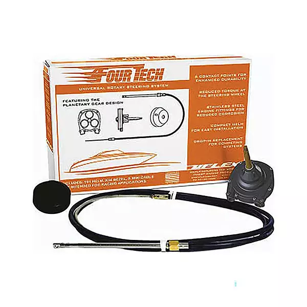 Uflex Fourtech 16' Black Mach Rotary Steering System w/Helm, Bezel & Cable