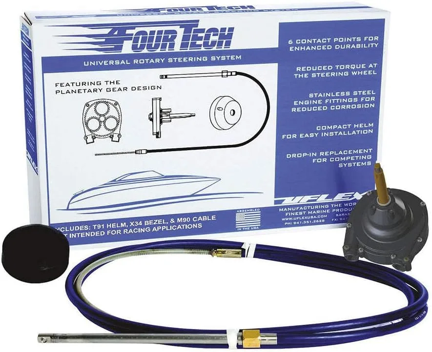 Uflex Fourtech 13' Mach Rotary Steering System w/Helm, Bezel & Cable