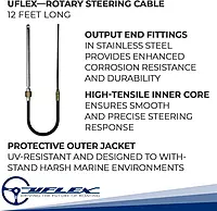 UFlex M66 12' Fast Connect Rotary Steering Cable Universal