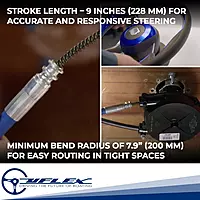 Uflex M66X14 Rotary Replacement Steering Cable, 14' , Black