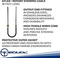 Uflex M66X18 Rotary Replacement Steering Cable, 18'