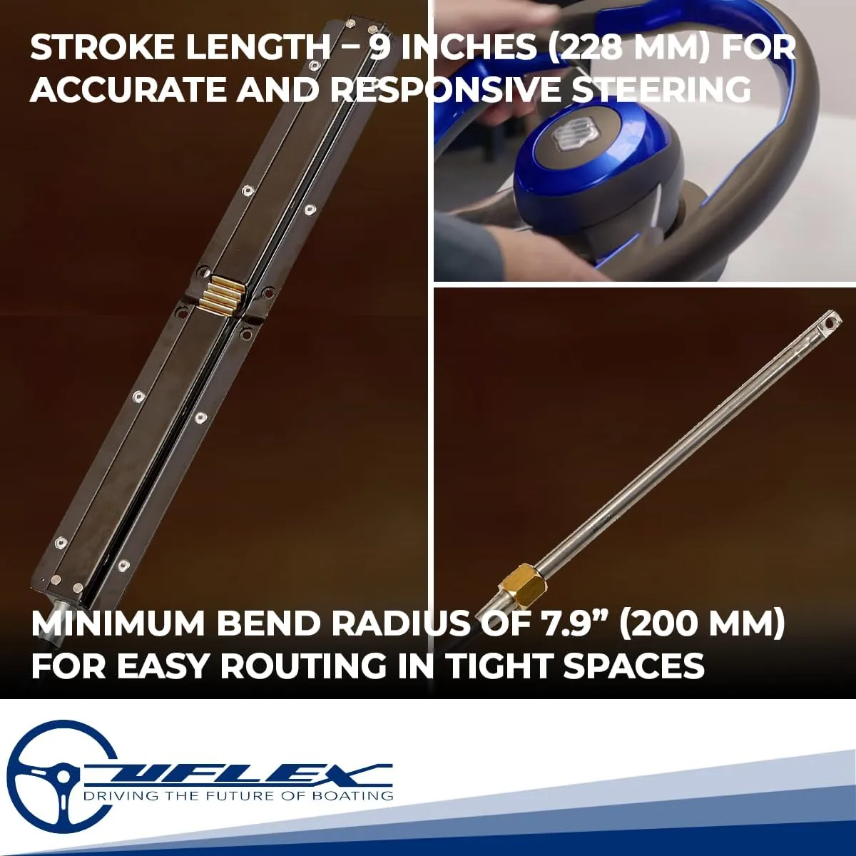 Uflex M86X10 Rack Replacement Steering Cable Assembly, 10'