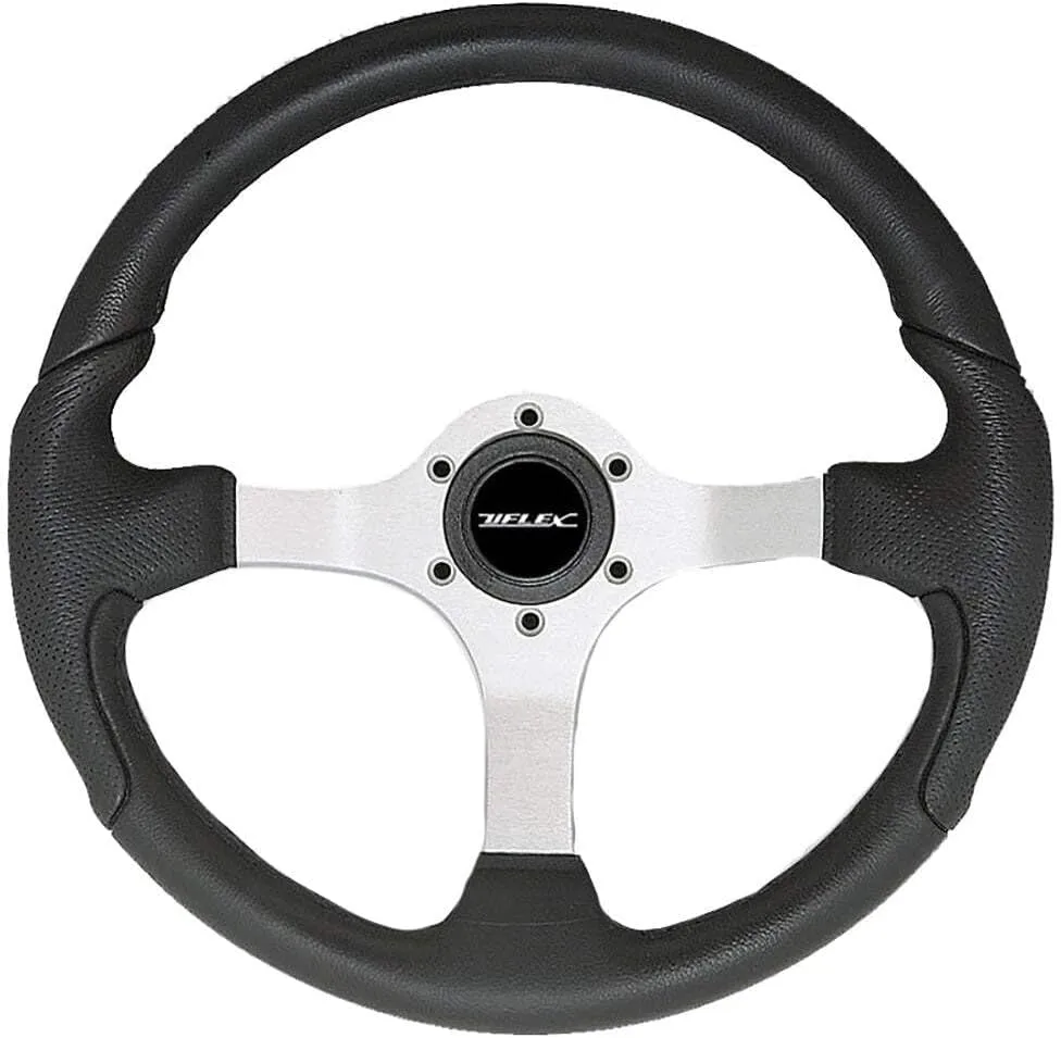 Uflex NISIDA-B/B NISIDA Steering Wheel - Black Poly Grip with Black Spokes, 13.8" (350mm)