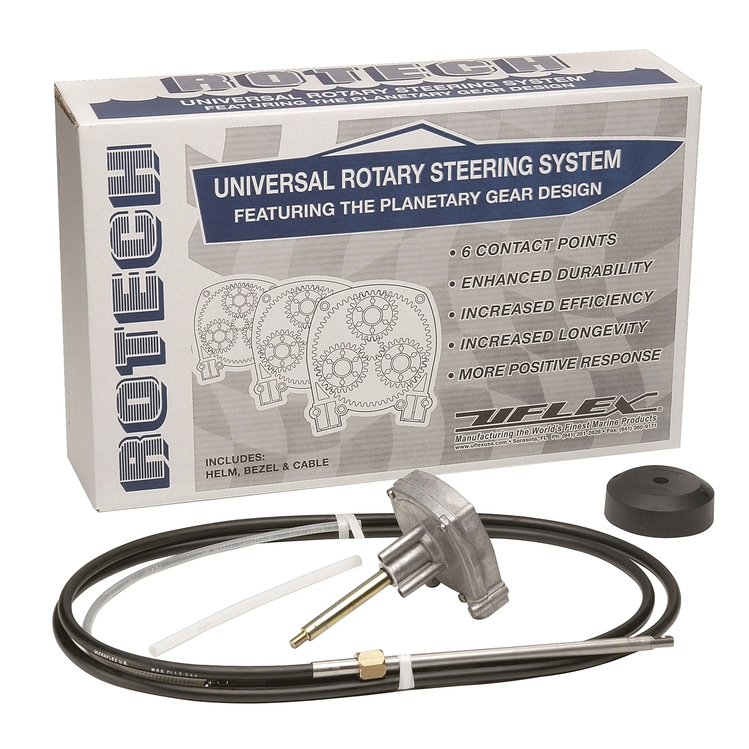 UFLEX Rotech Rotary Steering Package - T71FC Helm, X34 Bezel, M66 Cable