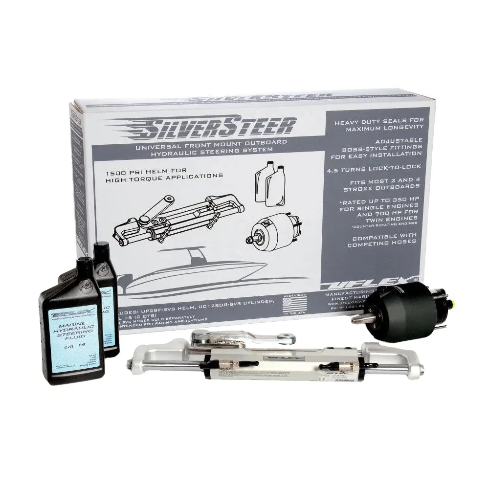 Uflex Usa SILVERSTEER1.0B Uflex Silversteer Universal Front Mount Outboard Hydraulic Steering System - 1500psi Fm V1